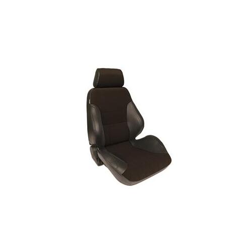 Procar Seat, Rally Series 1000, Driver Side, Canvas, Black, Lever Recline, Each