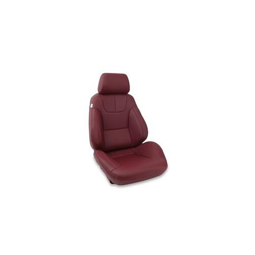 Procar Seat, Rally DLX Recliner, Driver Side, Vinyl, Maroon, Lever Recline, Each