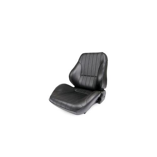 Procar Seat, Series 1050, Lowback, Black Vinyl Cover, Lever Recline, Each