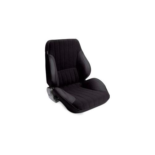 Procar Seat, Rally Lowback Series 1050, Driver Side, Vinyl/Velour, Black, Lever Recline Style, Each