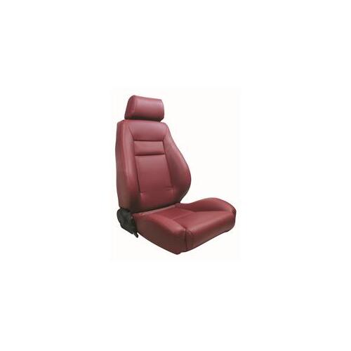 Procar Seat, Elite Series 1100, Reclining, Driver Side, Vinyl, Red, Each