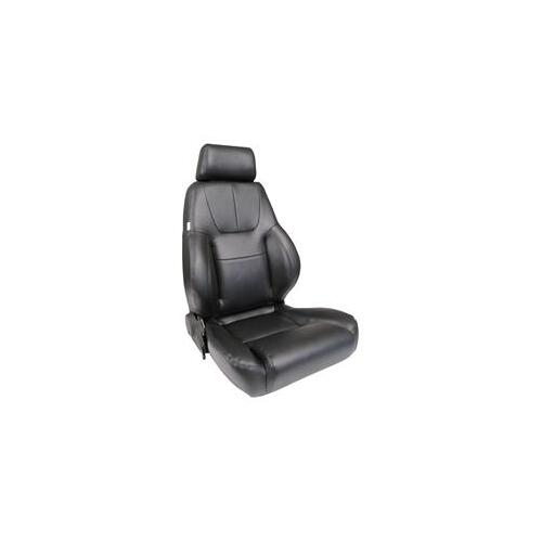 Procar Seat, Elite Lumbar Series 1200, Reclining, Left Side, Vinyl, Black, Each