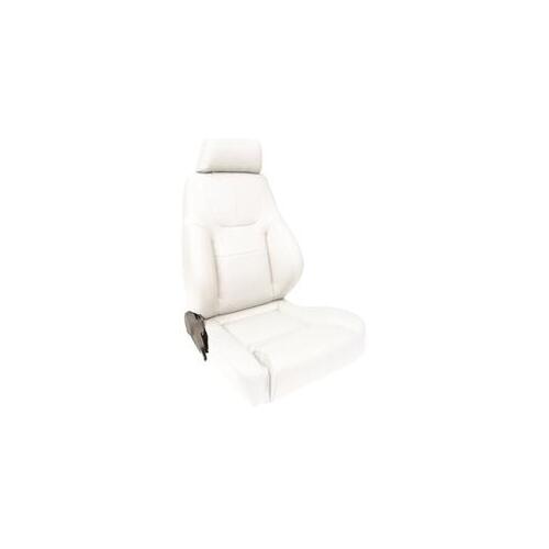 Procar Seat, Elite Lumbar Series 1200, Lever Recline Style, Driver Side, Vinyl, White, Each