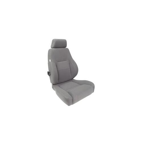 Procar Seat, Elite Lumbar Series 1200, Reclining, Left Side, Velour, Gray, Each