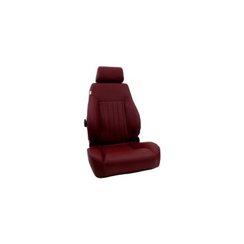 Procar Seats, Elite Lumbar DLX, Recliner, Maroon Vinyl, Driver Side Each