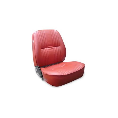 Procar Seat, Pro-90 Lowback Series 1400, Driver Side, Vinyl, Red, Lever Recline, Each