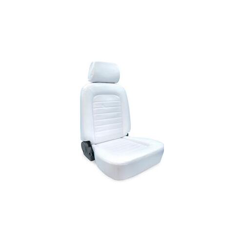 Procar Seat, Classic Series 1500, Driver Side, Vinyl, White, Lever Recline, Each