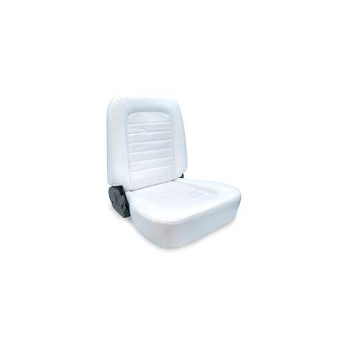 Procar Seat, Classic Lowback Series 1500, Driver Side, Vinyl, White, Lever Recline, Each