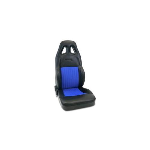 Procar Seats, 1614 Series, Recliner, Black Velour Inside, Blue Velour Insert, Driver Side Each