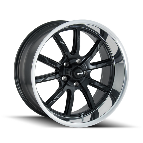 Ridler 650 Wheel, Matte Black Polished, Black, 15X8, 5-127 Bolt Circle, 4.5 Backspace, 83.82 Bore, Each