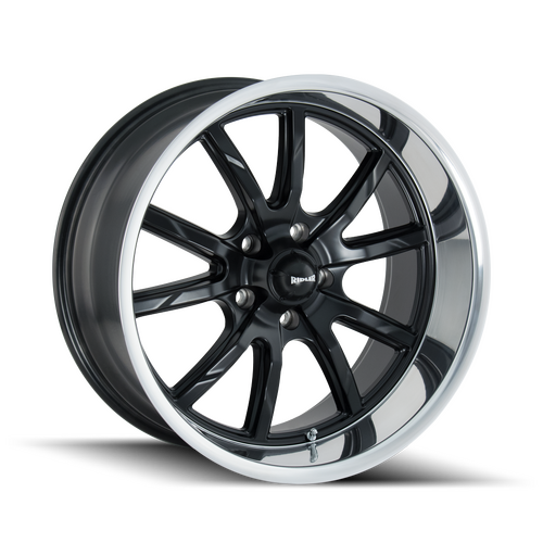 Ridler 650 Wheel, Matte Black Polished, Black, 18X9.5, 5-127 Bolt Circle, 5.25 Backspace, 83.82 Bore, Each