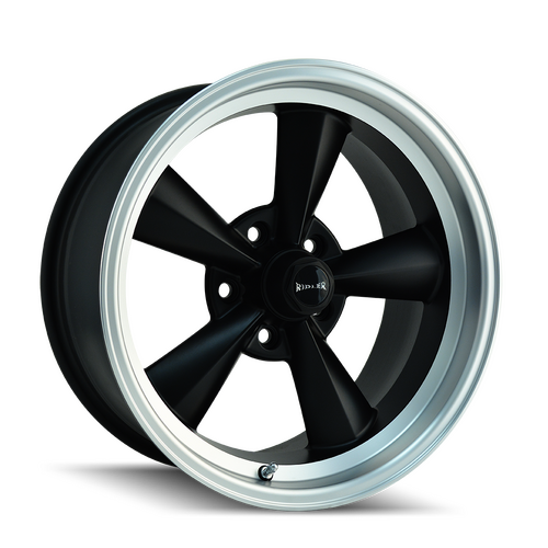 Ridler 675 Wheel, Matte Black Machined, Black Machined, 17X9.5, 5-120.65 Bolt Circle, 5.05 Backspace, 83.82 Bore, Each