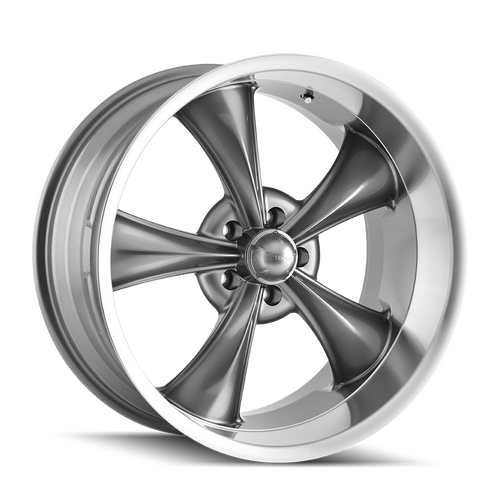 Ridler 695 Wheel, Gloss Grey Machined, Grey, 22X9, 5-127 Bolt Circle, 5 Backspace, 83.82 Bore, Each