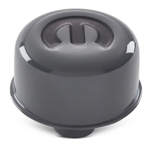 Proform , MOPAR Omega "M" Emblem Push-In Air Breather Cap, Shark Gray; Recessed Black MOPAR Emblem