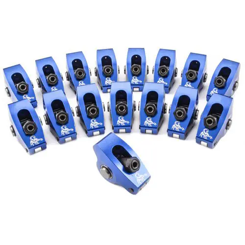 Scorpion Racing Rocker Arm, Race Series, Full Roller, Blue, Aluminium, 1.5 Ratio, For Chevrolet Small Block, 7/16 In. Stud, Set Of 16