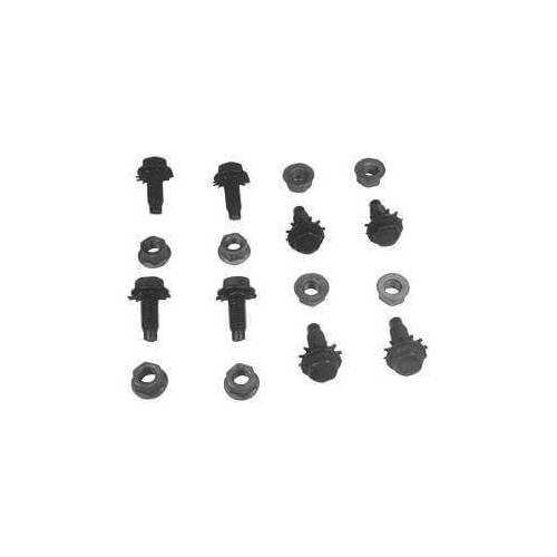 Scott Drake Classic Body Fasteners, Cowl Panel Type, Hex, Steel, Black Oxide, For Ford, Kit