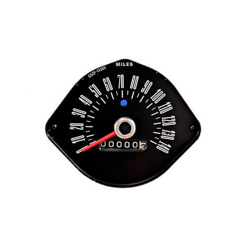 Scott Drake Classic Gauge, Speedometer, Black Face, Orange Pointer, For Ford, Each