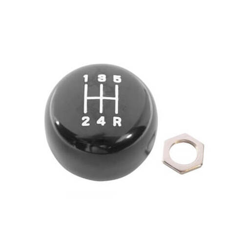 Scott Drake Classic Transmission Shift Knob, Manual, 5-speed, Round, Plastic, Black, For Ford, Each