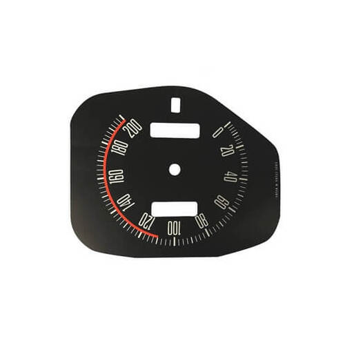 Scott Drake Classic Gauge Face Overlay, Black Km Speedometer Overlay, 1969 For Ford Mustang, Each