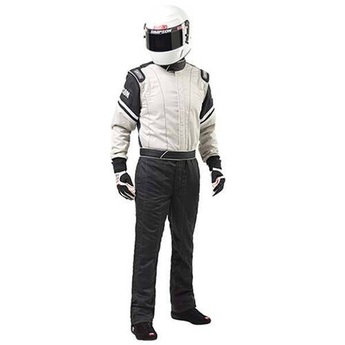 Simpson Racing Legend II Racing Suit, Large Grey/Black