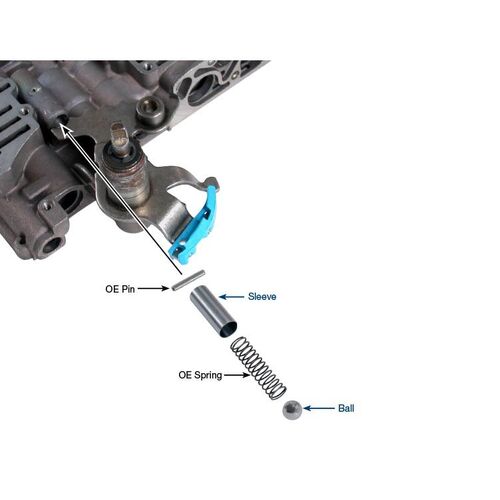 Sonnax Valve Body Detent Ball & Sleeve Kit, Chrysler, 42-44-46-48RH/Re, A727, A904, Each