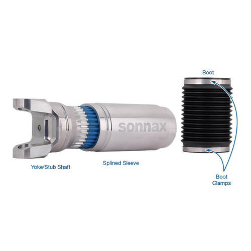 Sonnax Splined Stub & Sleeve Kit, Aluminum 3.5in. 1330 U-Joint, Each