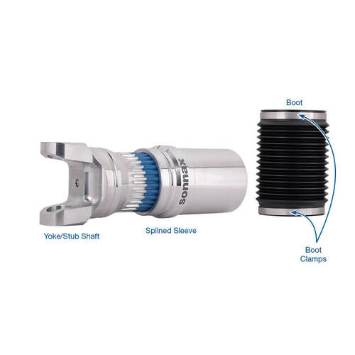 Sonnax Splined Stub & Sleeve Kit, 3.5in. Carbon Fiber, 1350 U-Join, Each