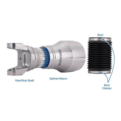 Sonnax Splined Stub & Sleeve Kit, Aluminum 5.0in. 1480 U-Joint, Each