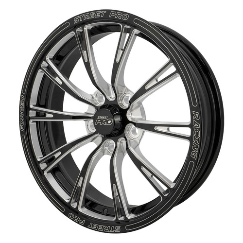 Street Pro 009 Series Forged Wheel, Front 17x4.5'' / 2.25'' Backspace (-13) / 5x120mm Bolt Circle Holden, Gloss Black Milled