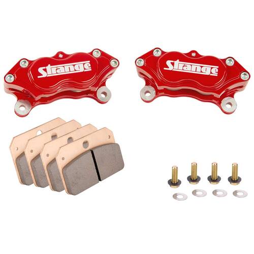 Strange ,Strange red four piston billet calipers w/ high temp pads-