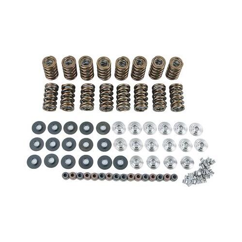 Trick Flow Valve Springs, Dual, 1.290 in. OD, 7 Degree Locks, Titanium Retainers, 370 lbs/in., Set of 16