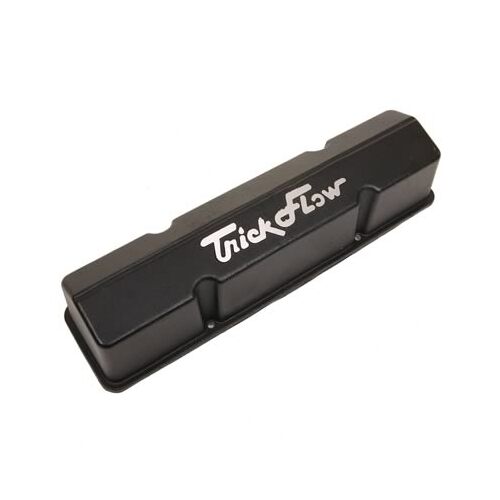 Trick Flow Valve Cover, Tall Height, Pent Roof Design, Cast Aluminum, Black Powdercoated, Small For Chevrolet, Each