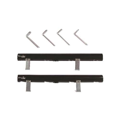 Trick Flow Fuel Rails, TFX™, EFI, Aluminum, Black Anodized, -8 AN Threads, Mounting Brackets, For Chevrolet, 6.2L, Kit