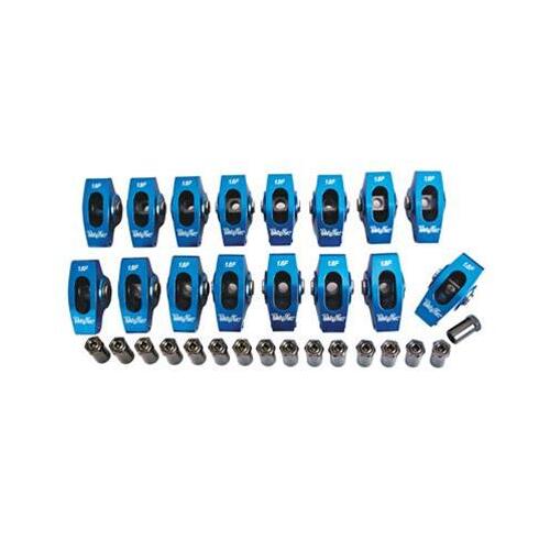 Trick Flow Rocker Arms, 1.6 Ratio, 3/8 in. Stud, Full Roller Design, Aluminum, Small For Ford and 351W, Set of 16