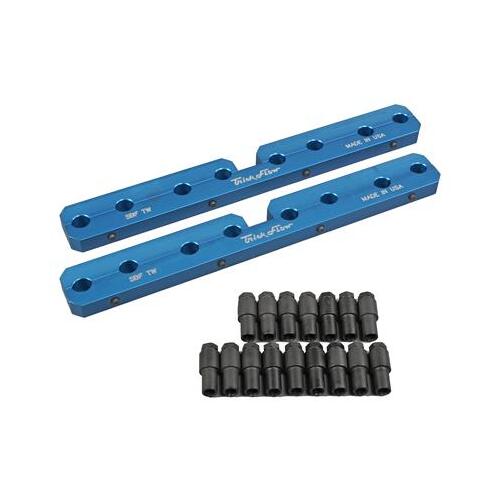 Trick Flow Rocker Arm Stud Girdle, Aluminum, Blue, 7/16 in.-20 Thread, Twisted Wedge® Head, For Ford, Small Block, Kit