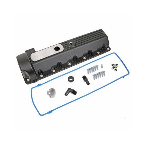 Trick Flow Valve Cover, Stock Height, Windsor Engines, 13-/14-Bolt, Left Side, Aluminum, Black, For Ford 4.6L/5.4L 2V, Each