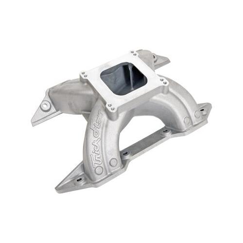 Trick Flow Intake Manifold, Track Heat®, Aluminum, Natural, Single Plane, 4-barrel Square Bore, For Chrysler, 383, 400, Each