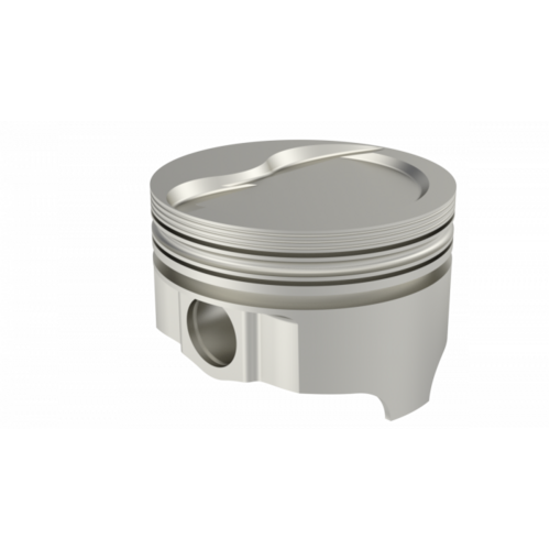 ICON Piston, 4.12 in. Bore, 1/16, 1/16, 3/16 in. Ring Grooves, For Pontiac 400 Rod 6.630 D-Cup +14cc 2V, .060 Oversized, w/ Rings, Each