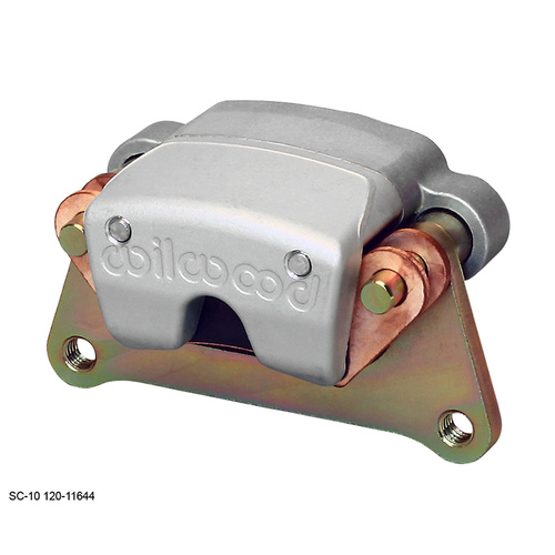 Wilwood Caliper, SC10, Floating, 0.25 in. Rotor Width, 9.00 in. Rotor Dia., 1.06/1.06 in. Bore, Universal, Alum, Clear, Each