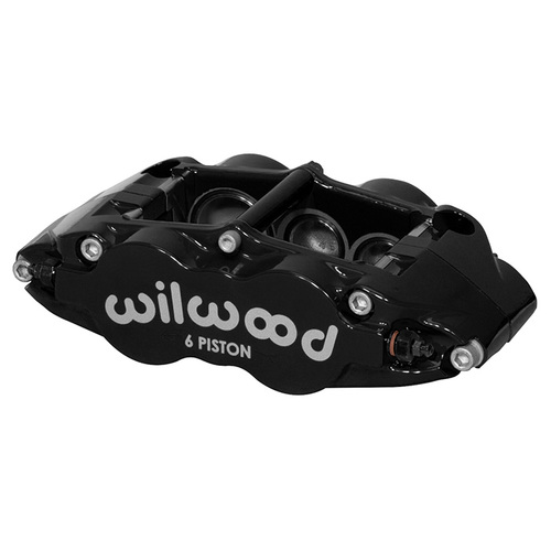 Wilwood Caliper, FNSL6R, Radial, 1.10 in. Rotor Width, 14.00 in. Rotor Dia., 1.38/1.12/1.12 in. Bore, RH, Alum, Black, Each