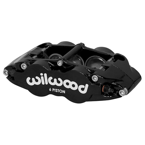 Wilwood Caliper, FNSL6R-DS, Radial, 1.10 in. Rotor Width, 14.00 in. Rotor Dia, 1.62/1.12/1.12 in. Bore, LH, Alum, Black, Each