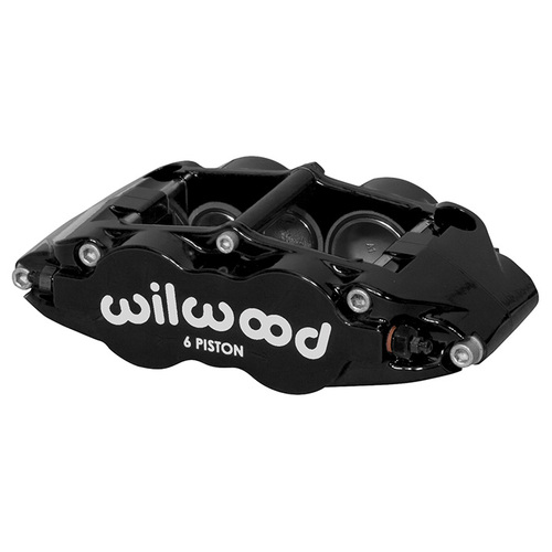 Wilwood Caliper, FNSL6R-DS, Radial, 1.25 in. Rotor Width, 14.00 in. Rotor Dia., 1.62/1.12/1.12 in. Bore, RH, Alum, Black, Each