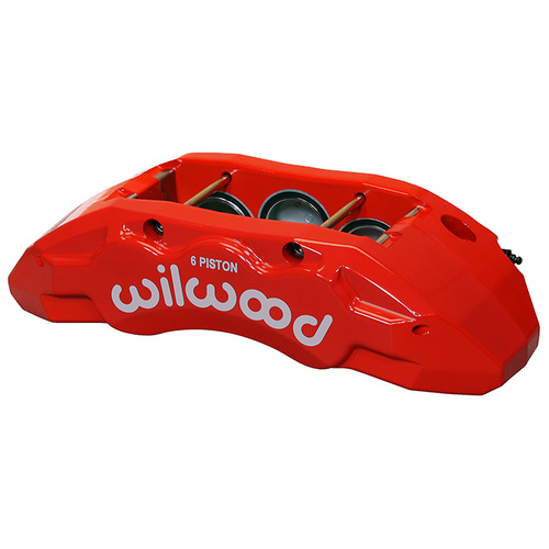 Wilwood Caliper, TX6R, Radial, 1.38 in. Rotor Width, 16.00 in. Rotor Dia., 1.62/1.38/1.38 in. Bore, LH, Alum, Red, Each