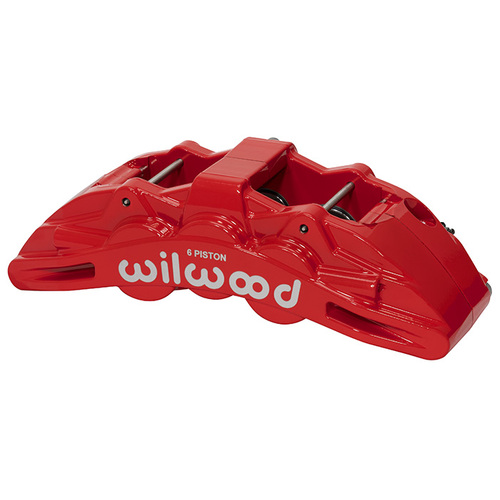 Wilwood Caliper, SX6R, Radial, 1.25 in. Rotor Width, 15.00 in. Rotor Dia., 1.75/1.38/1.38 in. Bore, LH, Alum, Red, Each