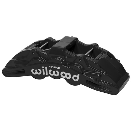 Wilwood Caliper, SX6R, Radial, 1.25 in. Rotor Width, 15.00 in. Rotor Dia., 1.62/1.12/1.12 in. Bore, LH, Alum, Black, Each