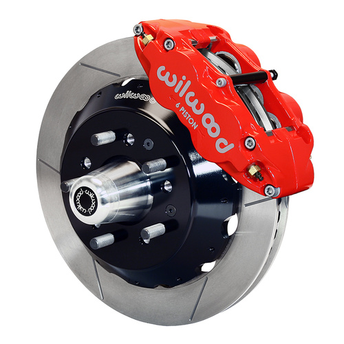 Wilwood Brake Kit, Front, FNSL6R Big Brake (Hub), Radial, 12.88 Rotor, Plain Face, Red, For Buick, For Cadillac, For Chevrolet, For GMC, Olds., For Po