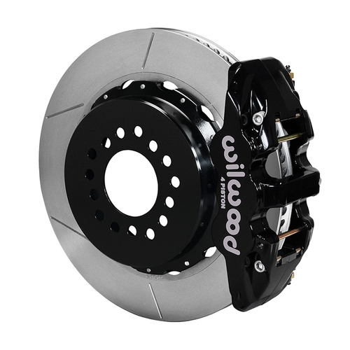 Wilwood Brake Kit, Rear, AERO4 Big Brake Parking, Radial, 14.00 Rotor, Plain Face, Black, Big For Ford New Style, Kit