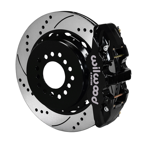 Wilwood Brake Kit, Rear, AERO4 Big Brake Parking, Radial, 14.00 Rotor, SRP, Black, Big For Ford New Style, Kit