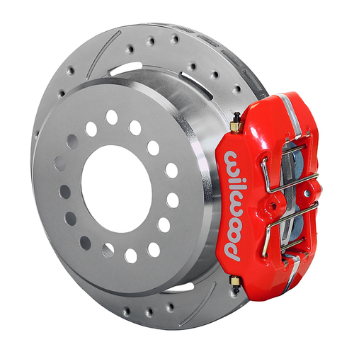 Wilwood Brake Kit, Rear, FDLP Parking, Lug, 11.00 Rotor, Plain Face, Zinc/Red, Big For Ford New Style, Kit