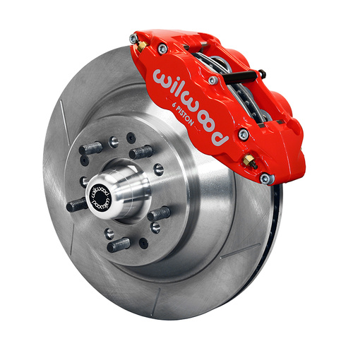 Wilwood Brake Kit, Front, FNSL6R Big Brake (Hub & 1PC Rotor), Radial, 12.88 Rotor, Plain Face, Red, Art Morrison, Roadster, Kit